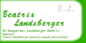 beatrix landsberger business card